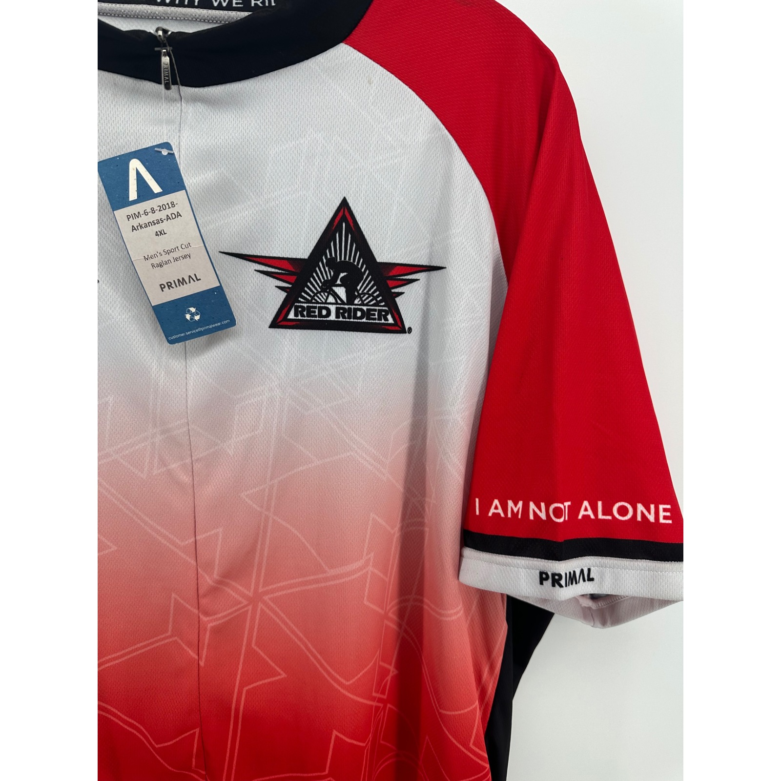 Primal Wear Tour De Cure Red Rider Cycling Jersey Mens 4xl Nwt Red White Zip — image 3 of 8